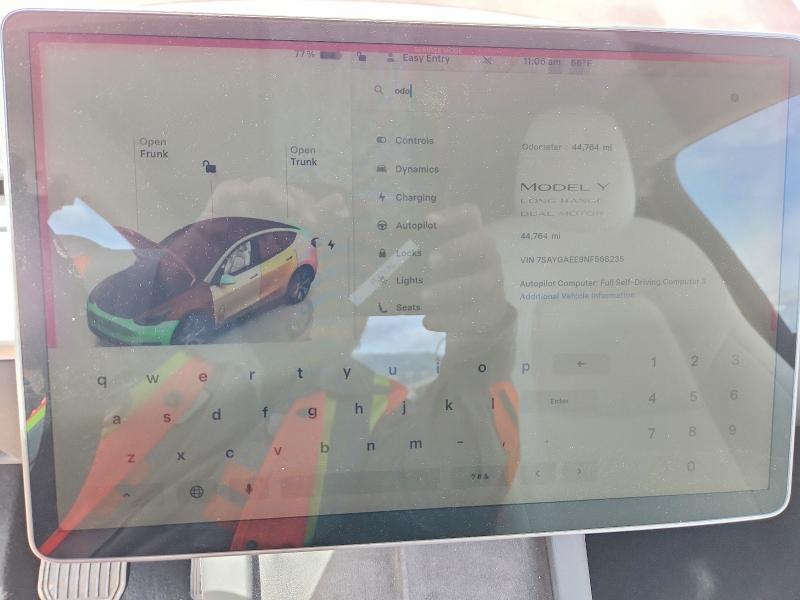 Aukcja sprzedaży 2022 Tesla Model Y, vin: 7SAYGAEE9NF568235, numer aukcji: 52369866