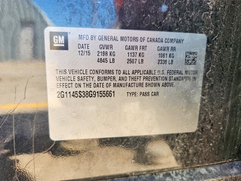 Продаж на аукціоні авто 2016 Chevrolet Impala, vin: 2G1145S38G9155661, номер лоту: 52735626
