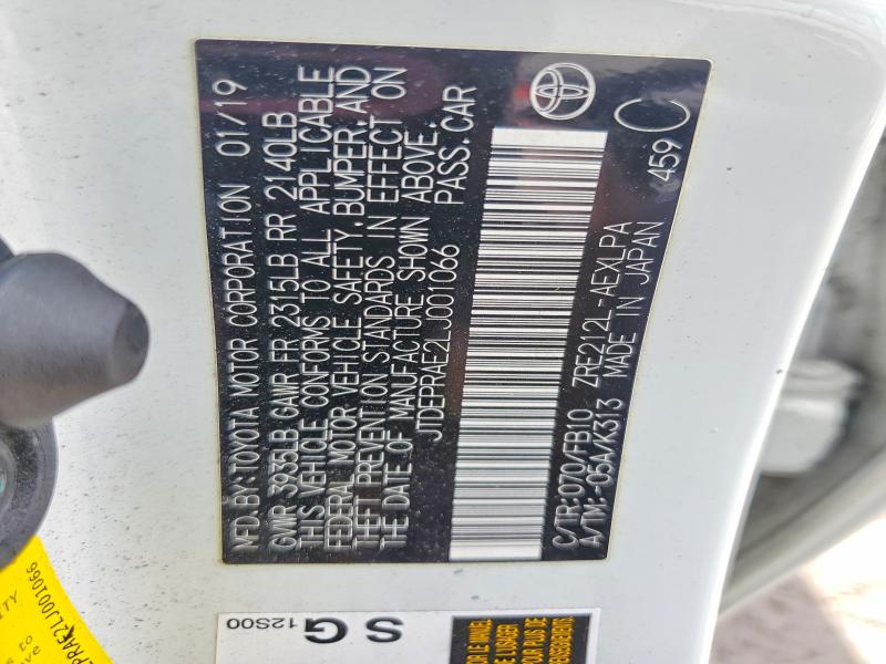 Aukcja sprzedaży 2020 Toyota Corolla, vin: JTDEPRAE2LJ001066, numer aukcji: 53663856