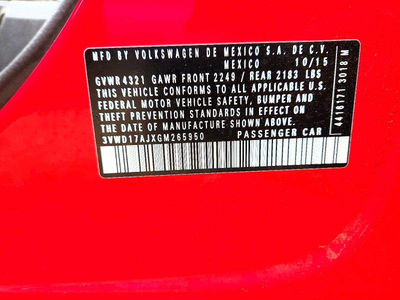 54413826 :رقم المزاد ، 3VWD17AJXGM265950 vin ، 2016 Volkswagen Jetta مزاد بيع