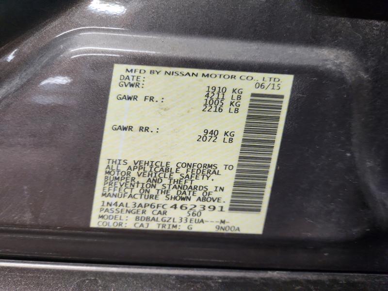 Aukcja sprzedaży 2015 Nissan Altima, vin: 1N4AL3AP6FC462391, numer aukcji: 54184436