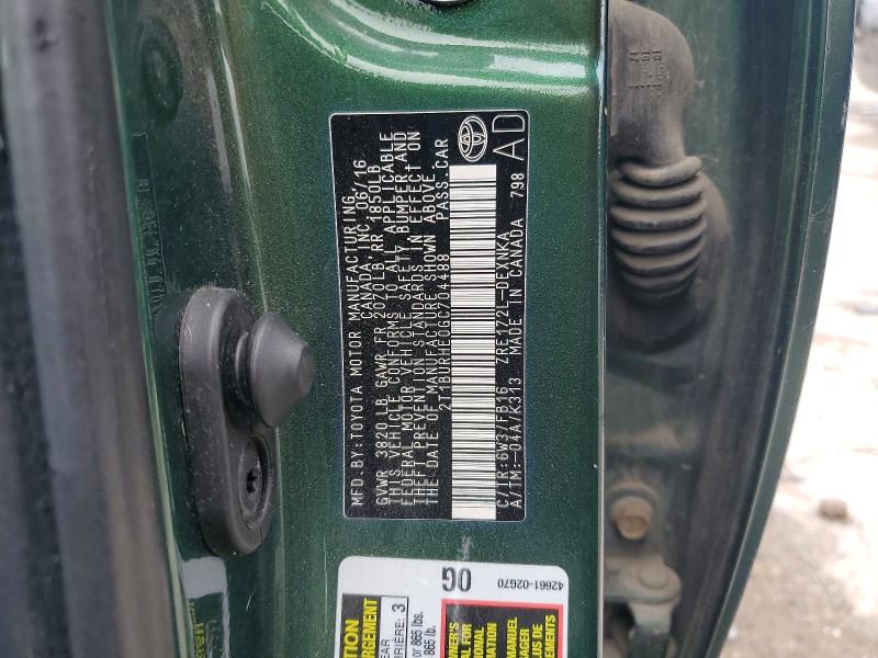 53585656 :رقم المزاد ، 2T1BURHE0GC704488 vin ، 2016 Toyota Corolla مزاد بيع