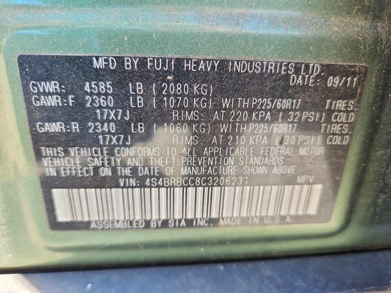 55461956 :رقم المزاد ، 4S4BRBCC8C3206231 vin ، 2012 Subaru Outback مزاد بيع
