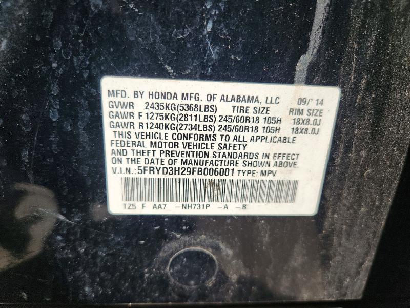 Продаж на аукціоні авто 2015 Acura Mdx, vin: 5FRYD3H29FB006001, номер лоту: 54094666