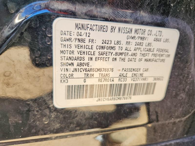 Aukcja sprzedaży 2012 Infiniti G37 Sedan, vin: JN1CV6AR6CM976976, numer aukcji: 52354256