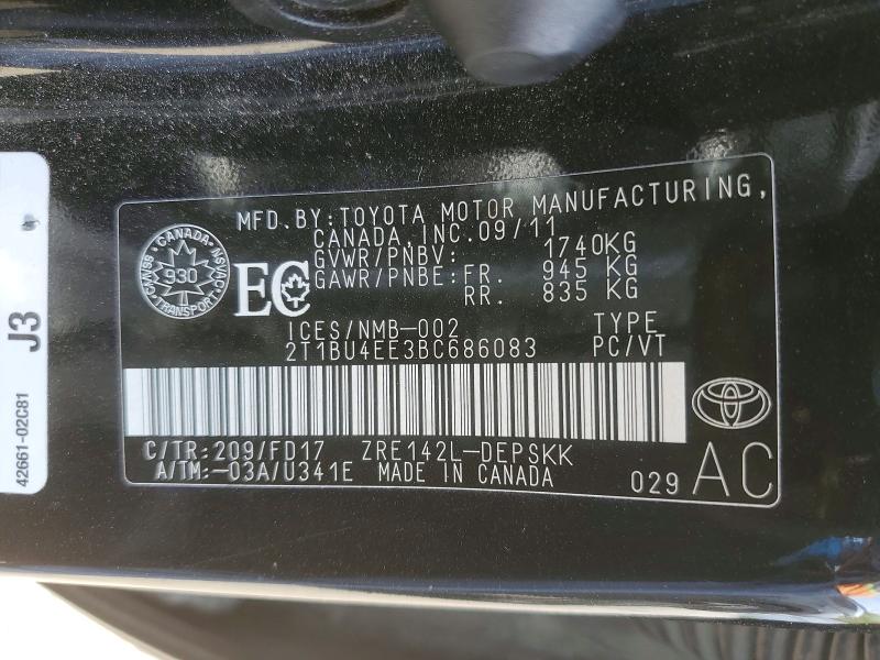 Продажа на аукционе авто 2011 Toyota Corolla, vin: 2T1BU4EE3BC686083, номер лота: 54082736