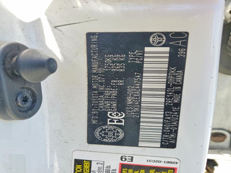 53348146 :رقم المزاد ، 2T1KU4EEXAC447547 vin ، 2010 Toyota Matrix Wagon مزاد بيع