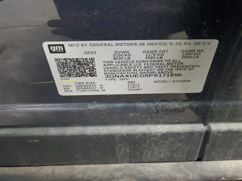 Продажа на аукционе авто 2023 Chevrolet Equinox, vin: 3GNAXUEG5PS171950, номер лота: 55496416