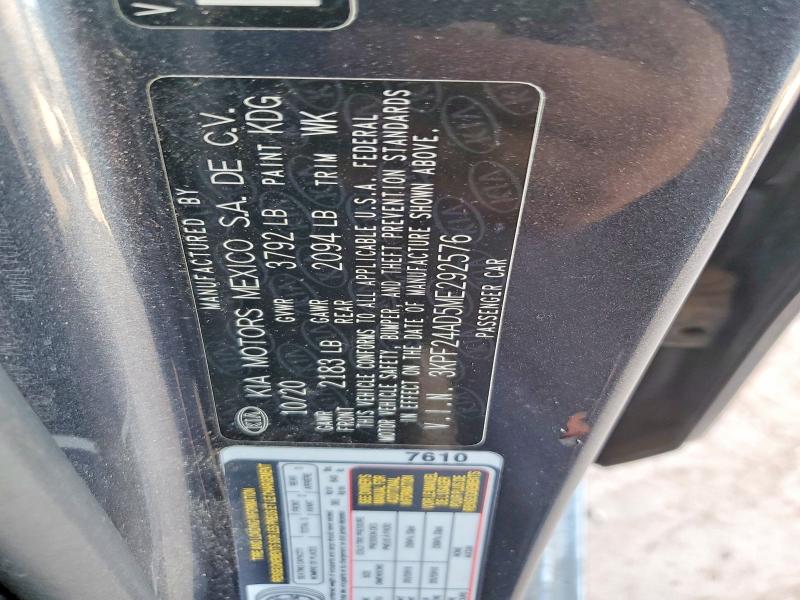 Продажа на аукционе авто 2021 Kia Forte, vin: 3KPF24AD5ME292576, номер лота: 52734966
