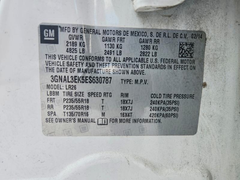 Aukcja sprzedaży 2014 Chevrolet Captiva, vin: 3GNAL3EK5ES630787, numer aukcji: 54522846