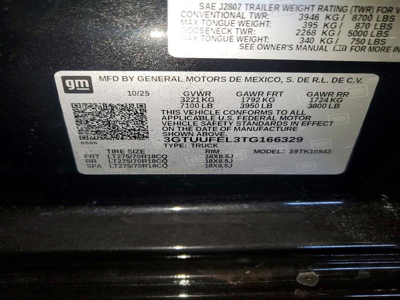 52424476 :رقم المزاد ، 3GTUUFEL3TG166329 vin ، 2026 Gmc Sierra مزاد بيع