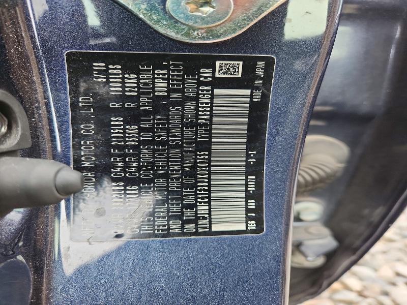 54628336 :رقم المزاد ، JHMFC1F38JX020755 vin ، 2018 Honda Civic مزاد بيع