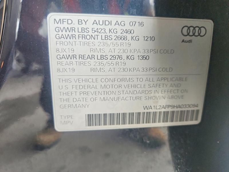 53621976 :رقم المزاد ، WA1L2AFP9HA033094 vin ، 2017 Audi Q5 مزاد بيع