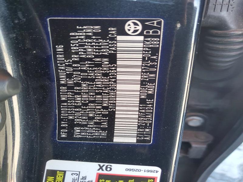 Aukcja sprzedaży 2016 Toyota Corolla, vin: 5YFBURHE3GP413645, numer aukcji: 53809726