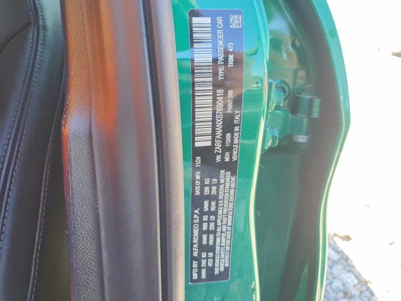 Aukcja sprzedaży 2025 Alfa Romeo Giulia, vin: ZARFANANXS7690418, numer aukcji: 53534086