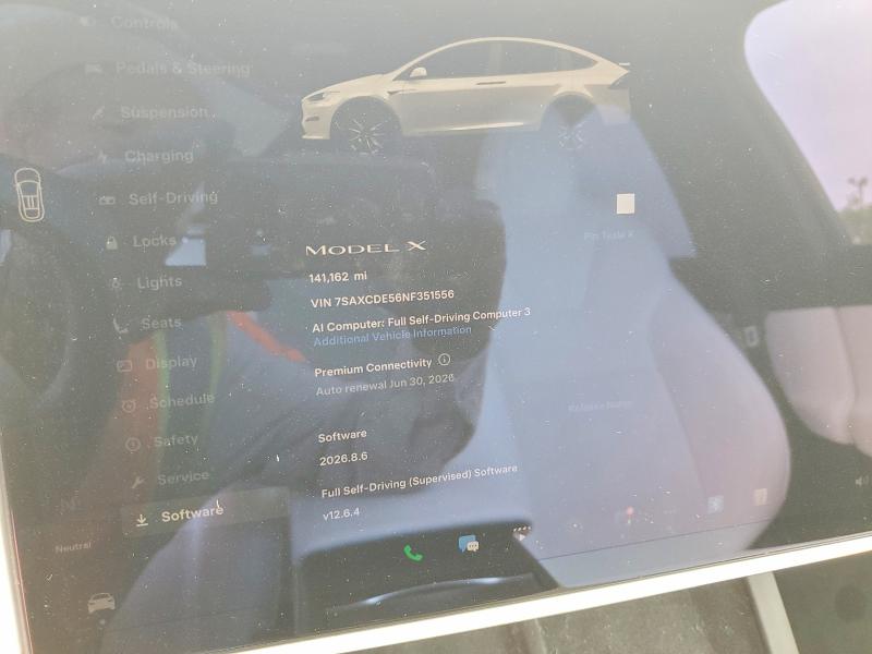Aukcja sprzedaży 2022 Tesla Model X, vin: 7SAXCDE56NF351556, numer aukcji: 54860696