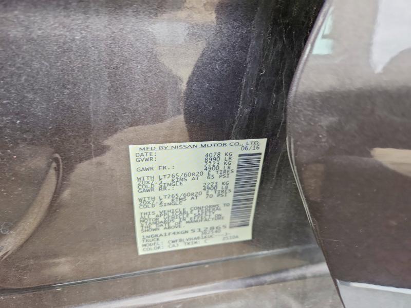54535946 :رقم المزاد ، 1N6BA1F4XGN512865 vin ، 2016 Nissan Titan Xd مزاد بيع