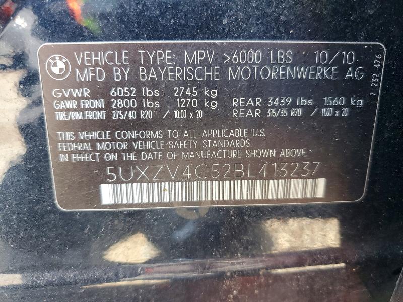Продажа на аукционе авто 2011 Bmw X5, vin: 5UXZV4C52BL413237, номер лота: 51162756