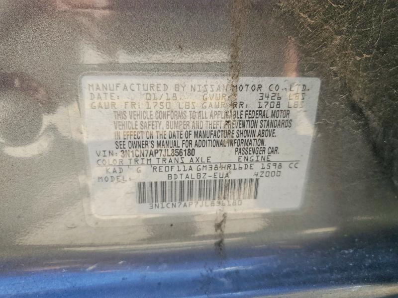 Aukcja sprzedaży 2018 Nissan Versa, vin: 3N1CN7AP7JL856180, numer aukcji: 52258546