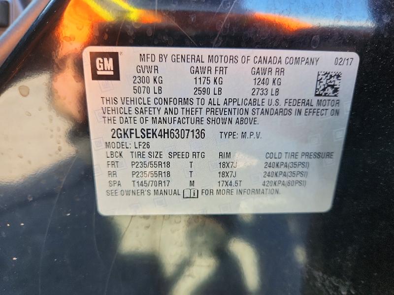 Продаж на аукціоні авто 2017 Gmc Terrain, vin: 2GKFLSEK4H6307136, номер лоту: 52559316
