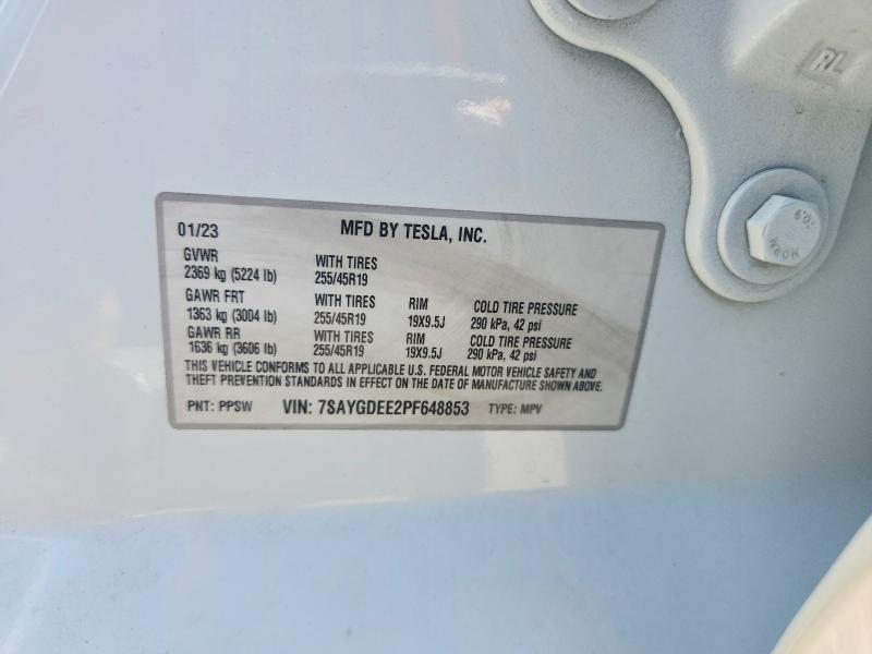 Продажа на аукционе авто 2023 Tesla Model Y, vin: 7SAYGDEE2PF648853, номер лота: 54117776