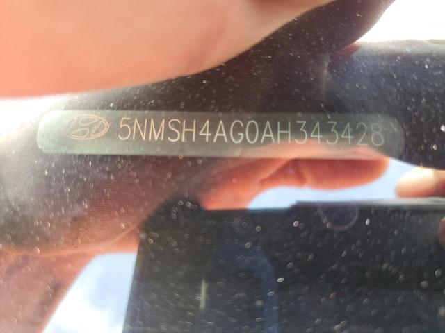52865786 :رقم المزاد ، 5NMSH4AG0AH343428 vin ، 2010 Hyundai Santa Fe مزاد بيع
