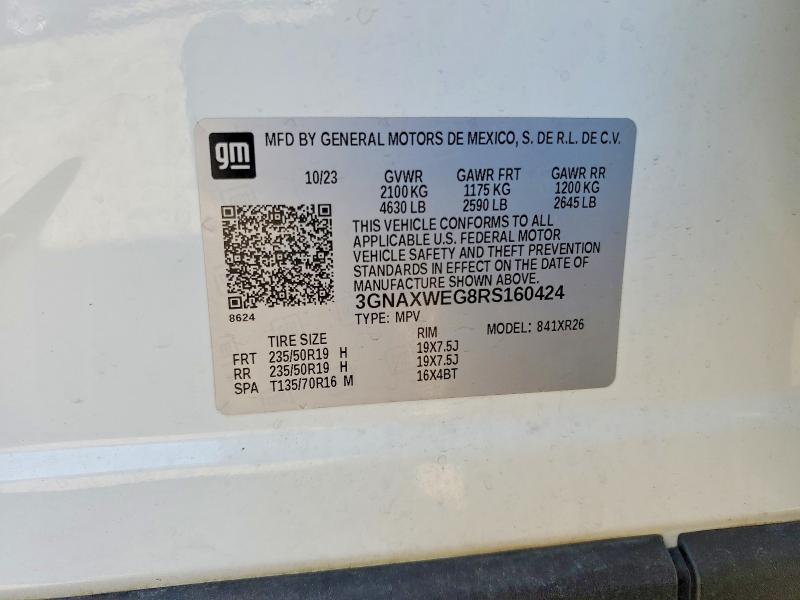 54675796 :رقم المزاد ، 3GNAXWEG8RS160424 vin ، 2024 Chevrolet Equinox مزاد بيع