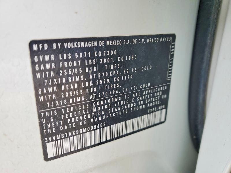 Продаж на аукціоні авто 2024 Volkswagen Tiguan, vin: 3VVMB7AX9RM009453, номер лоту: 52396596