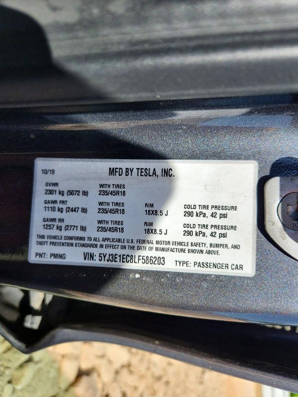 Продажа на аукционе авто 2020 Tesla Model 3, vin: 5YJ3E1EC8LF586203, номер лота: 52505666