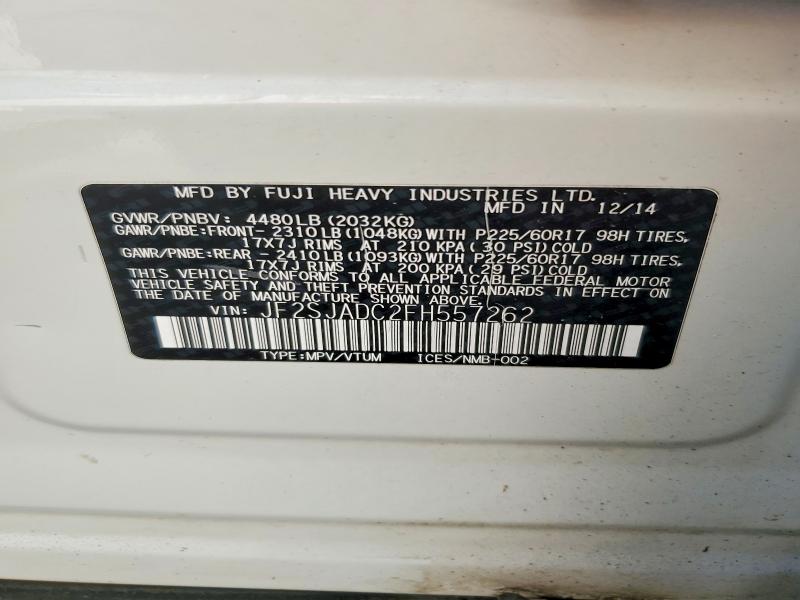 Aukcja sprzedaży 2015 Subaru Forester, vin: JF2SJADC2FH557262, numer aukcji: 54068116