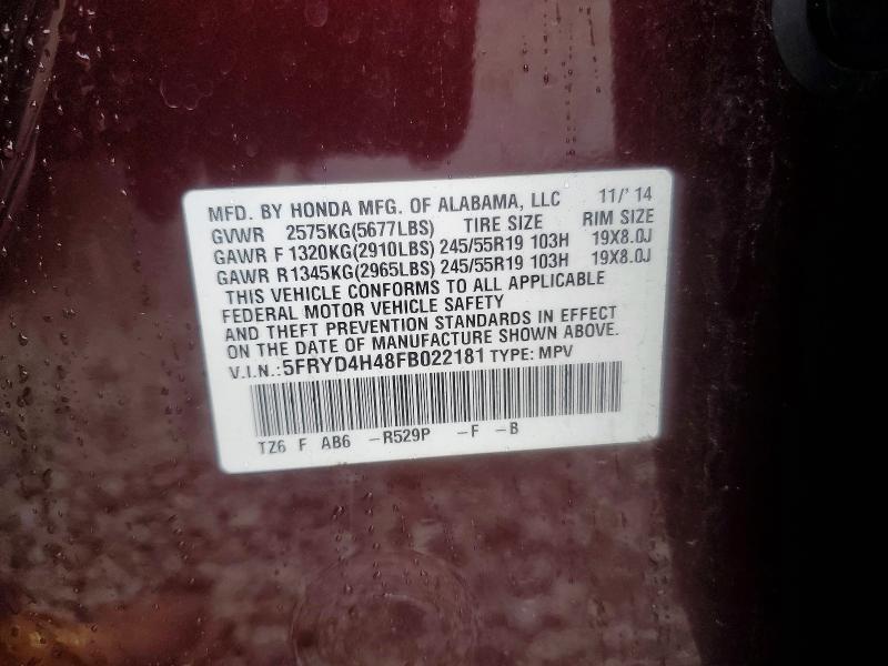 Продажа на аукционе авто 2015 Acura Mdx, vin: 5FRYD4H48FB022181, номер лота: 53799176