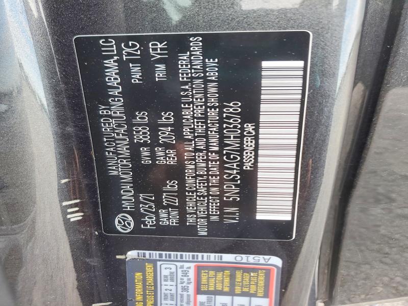 53658896 :رقم المزاد ، 5NPLS4AG7MH036786 vin ، 2021 Hyundai Elantra مزاد بيع