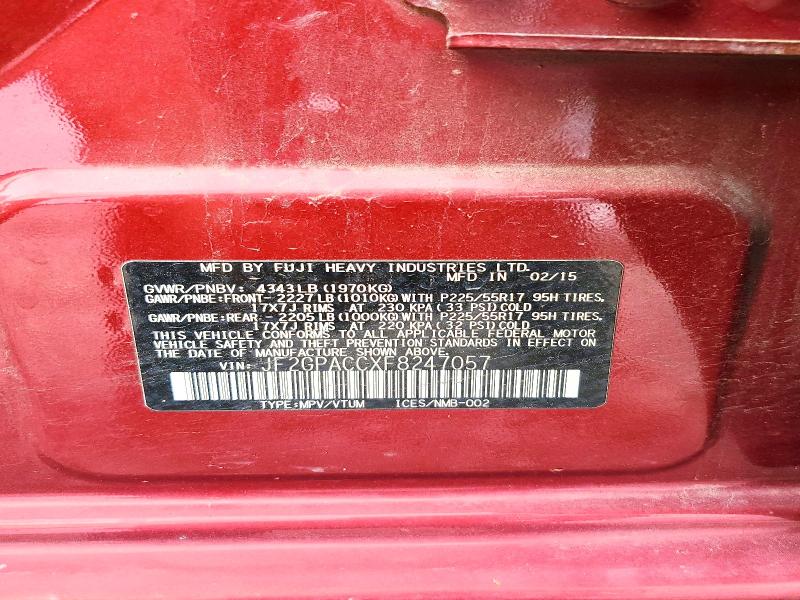 Продажа на аукционе авто 2015 Subaru Xv Crosstrek, vin: JF2GPACCXF8247057, номер лота: 55256926