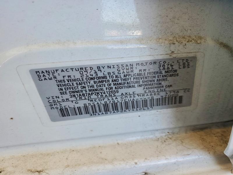 Продаж на аукціоні авто 2019 Nissan Sentra, vin: 3N1AB7AP2KY412659, номер лоту: 53532596