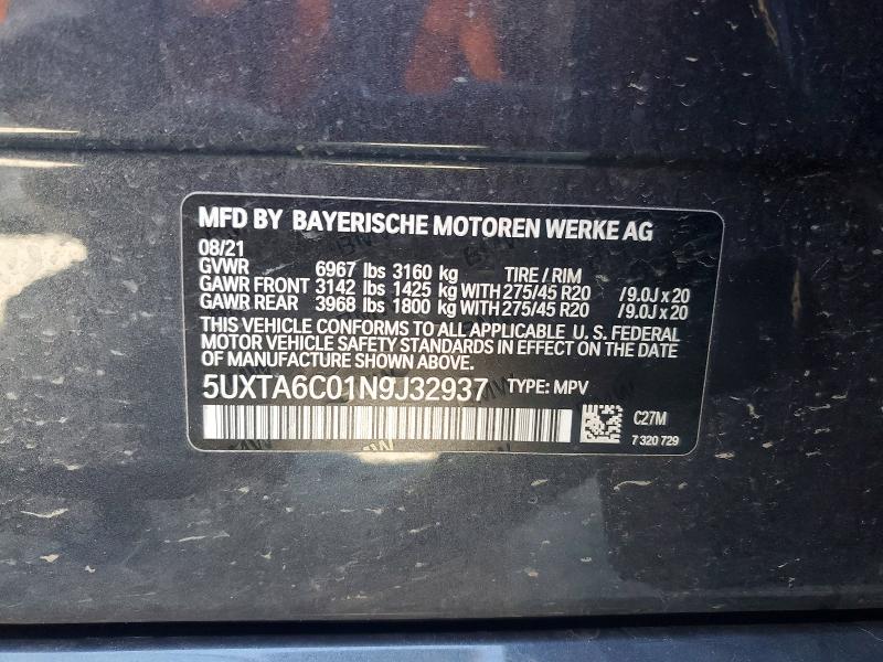 Продажа на аукционе авто 2022 Bmw X5, vin: 5UXTA6C01N9J32937, номер лота: 53965106