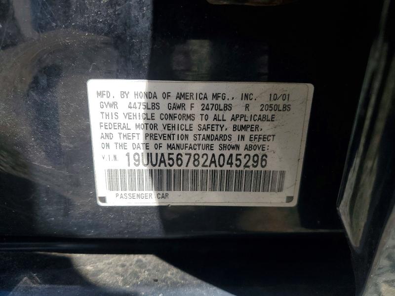 53163266 :رقم المزاد ، 19UUA56782A045296 vin ، 2002 Acura 3.2tl مزاد بيع