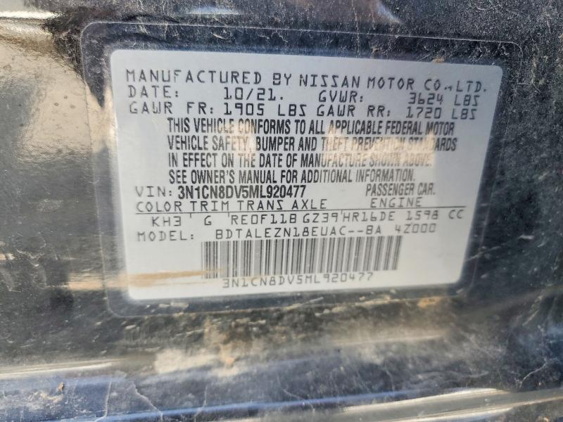 Продажа на аукционе авто 2021 Nissan Versa, vin: 3N1CN8DV5ML920477, номер лота: 53202906