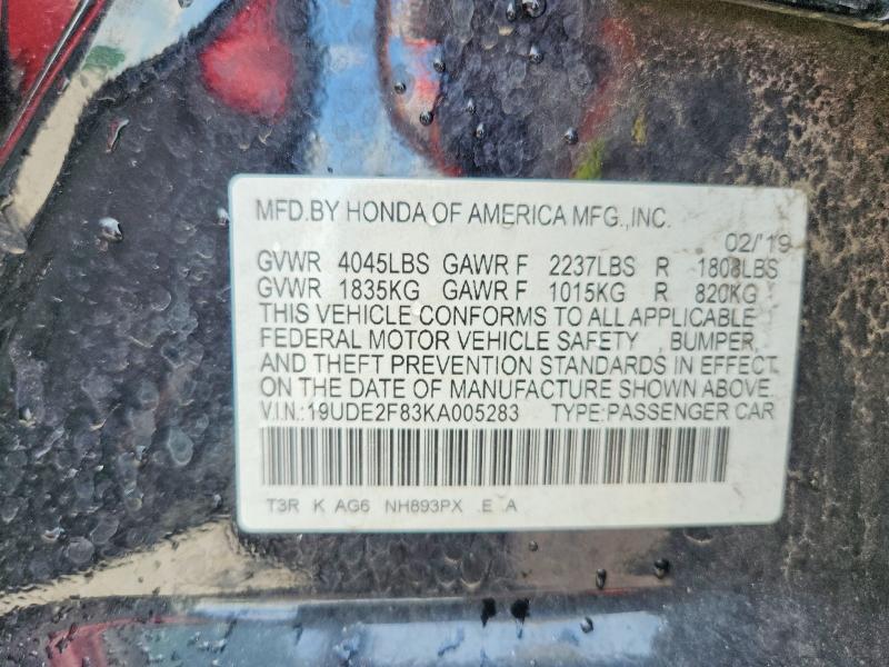 Aukcja sprzedaży 2019 Acura Ilx, vin: 19UDE2F83KA005283, numer aukcji: 55157996