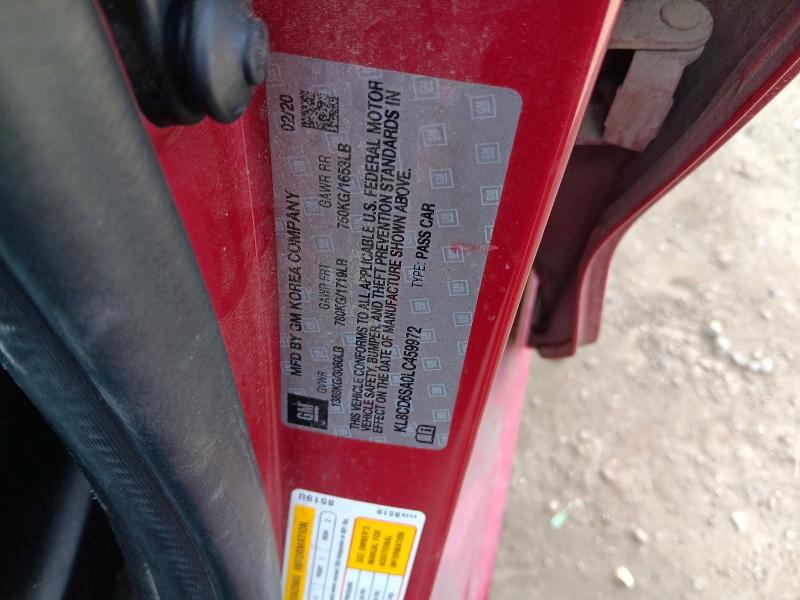 Aukcja sprzedaży 2020 Chevrolet Spark, vin: KL8CD6SA0LC459972, numer aukcji: 53374116