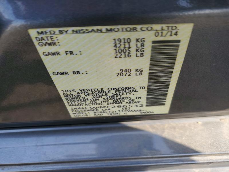 54016526 :رقم المزاد ، 1N4AL3AP6EC266532 vin ، 2014 Nissan Altima مزاد بيع