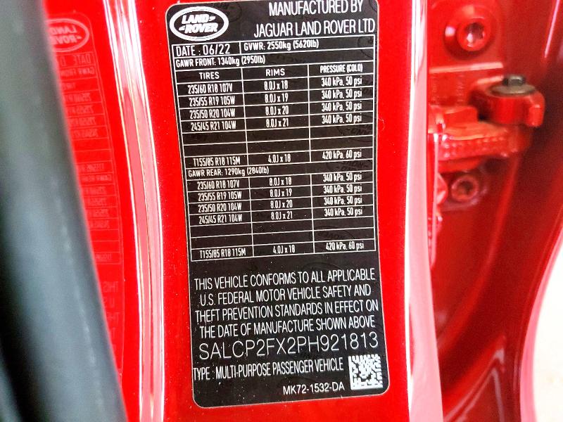 Продажа на аукционе авто 2023 Land Rover Discovery Sport, vin: SALCP2FX2PH921813, номер лота: 55613166