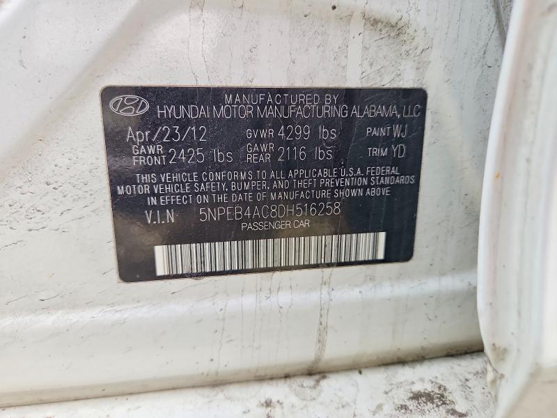 Aukcja sprzedaży 2013 Hyundai Sonata, vin: 5NPEB4AC8DH516258, numer aukcji: 53577356
