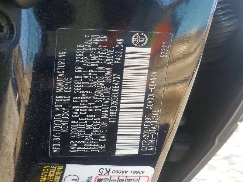 Aukcja sprzedaży 2006 Toyota Camry, vin: 4T1BE32K56U664737, numer aukcji: 51883216