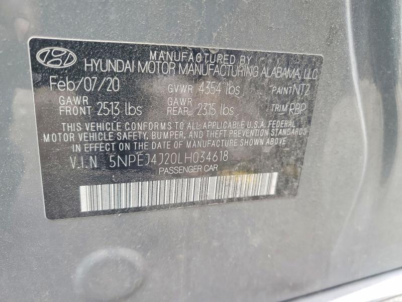 Продажа на аукционе авто 2020 Hyundai Sonata, vin: 5NPEJ4J20LH034618, номер лота: 53196376