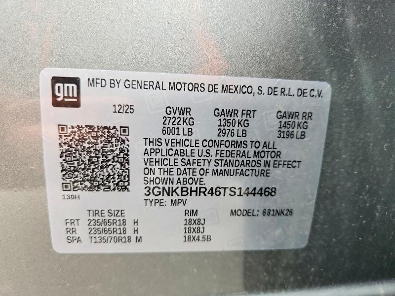 2026 Chevrolet Blazer მანქანა იყიდება აუქციონზე, vin: 3GNKBHR46TS144468, აუქციონის ნომერი: 54101556
