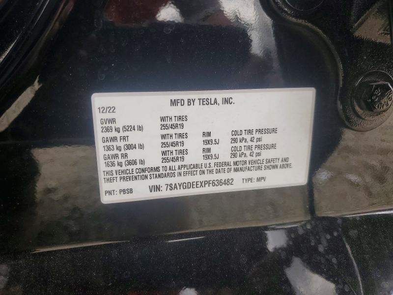 55056386 :رقم المزاد ، 7SAYGDEEXPF636482 vin ، 2023 Tesla Model Y مزاد بيع