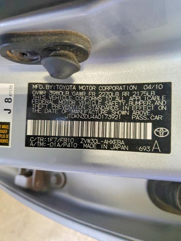 Продажа на аукционе авто 2010 Toyota Prius, vin: JTDKN3DU4A0173921, номер лота: 55335336