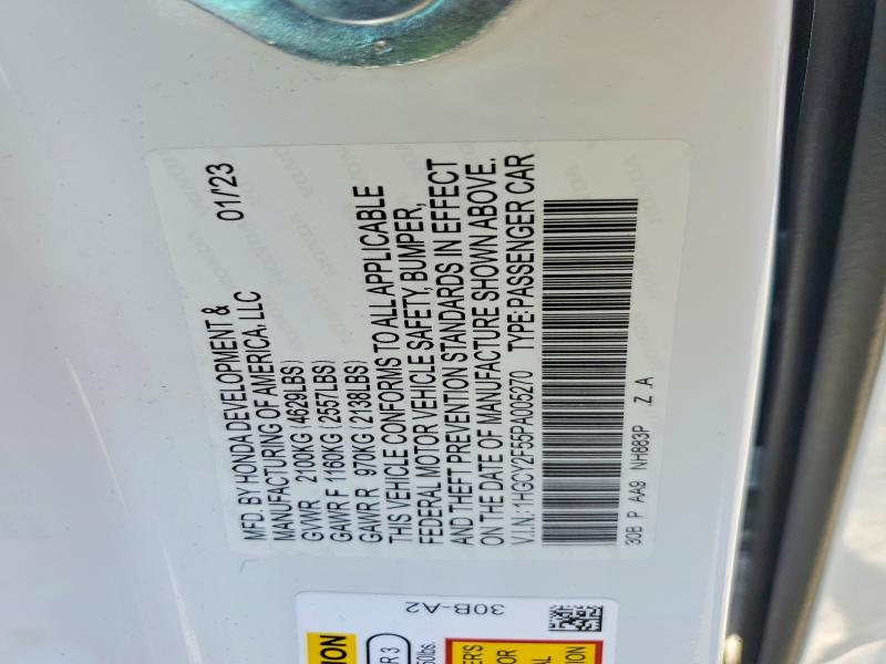 2023 Honda Accord მანქანა იყიდება აუქციონზე, vin: 1HGCY2F55PA005270, აუქციონის ნომერი: 52895986