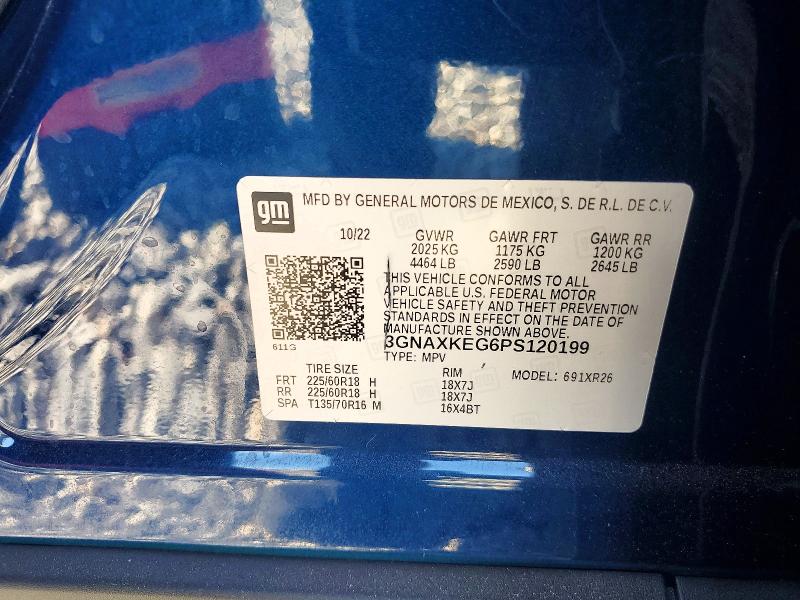 53422636 :رقم المزاد ، 3GNAXKEG6PS120199 vin ، 2023 Chevrolet Equinox مزاد بيع