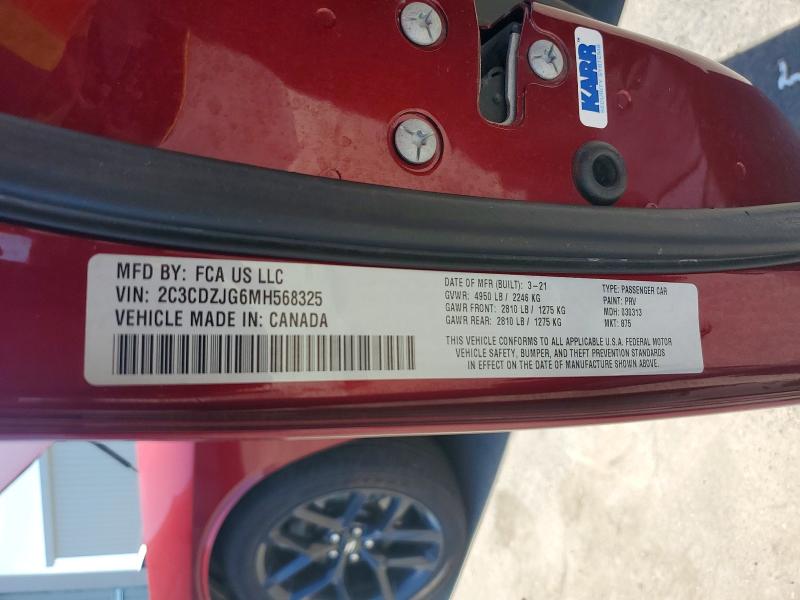 Продажа на аукционе авто 2021 Dodge Challenger, vin: 2C3CDZJG6MH568325, номер лота: 52239536